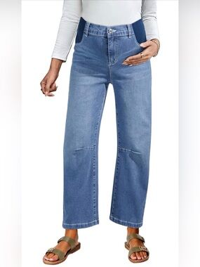 Blencot side panel barrel maternity jeans - M